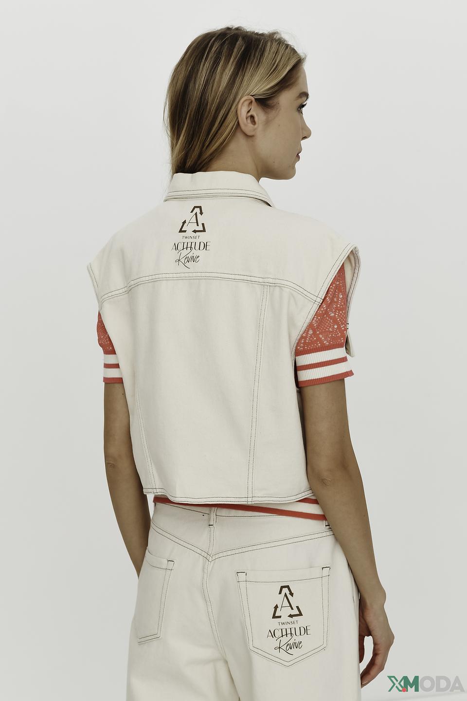 Жилет Twin Set джинсовый бежевый