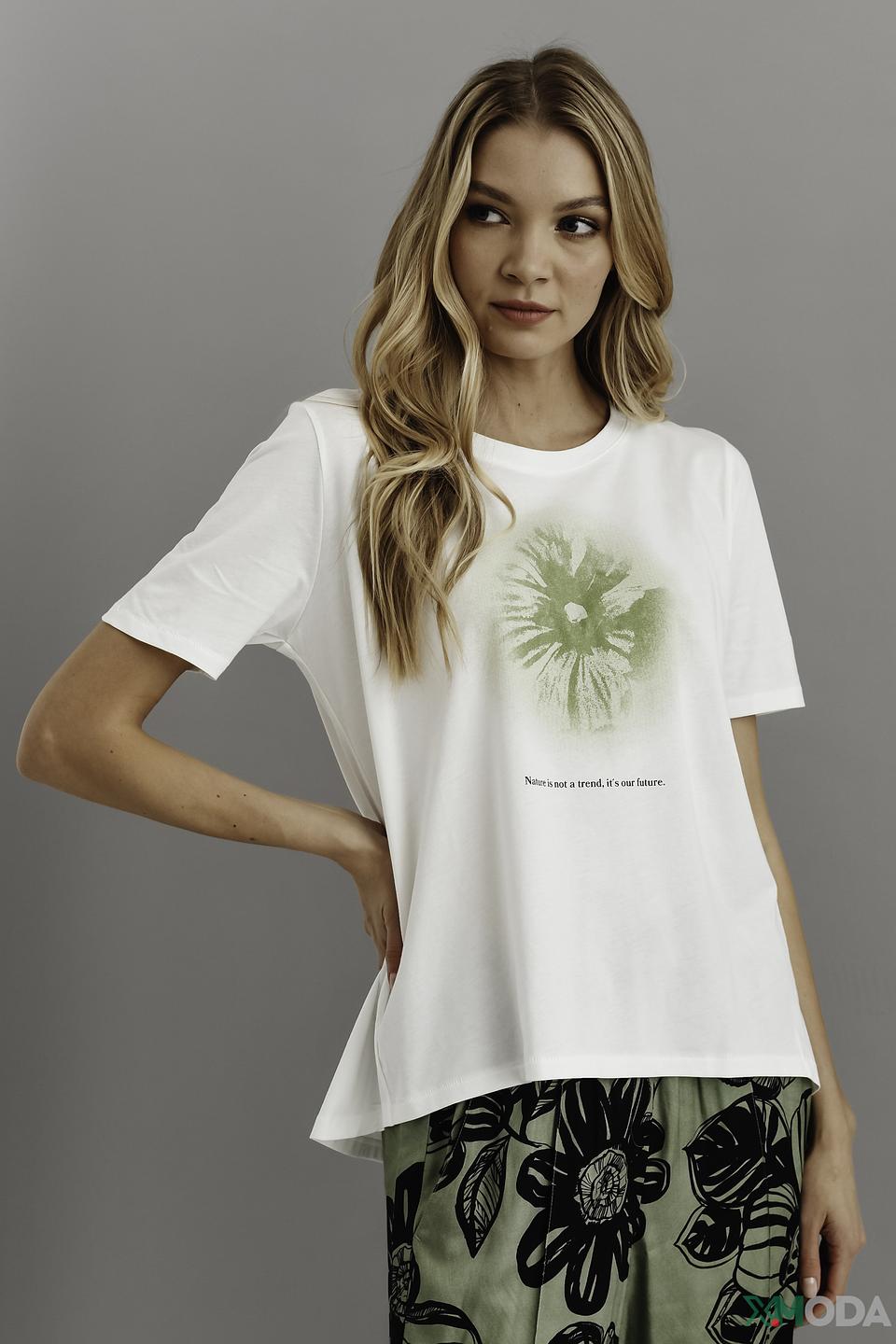 Футболка Luisa Cerano с принтом белый