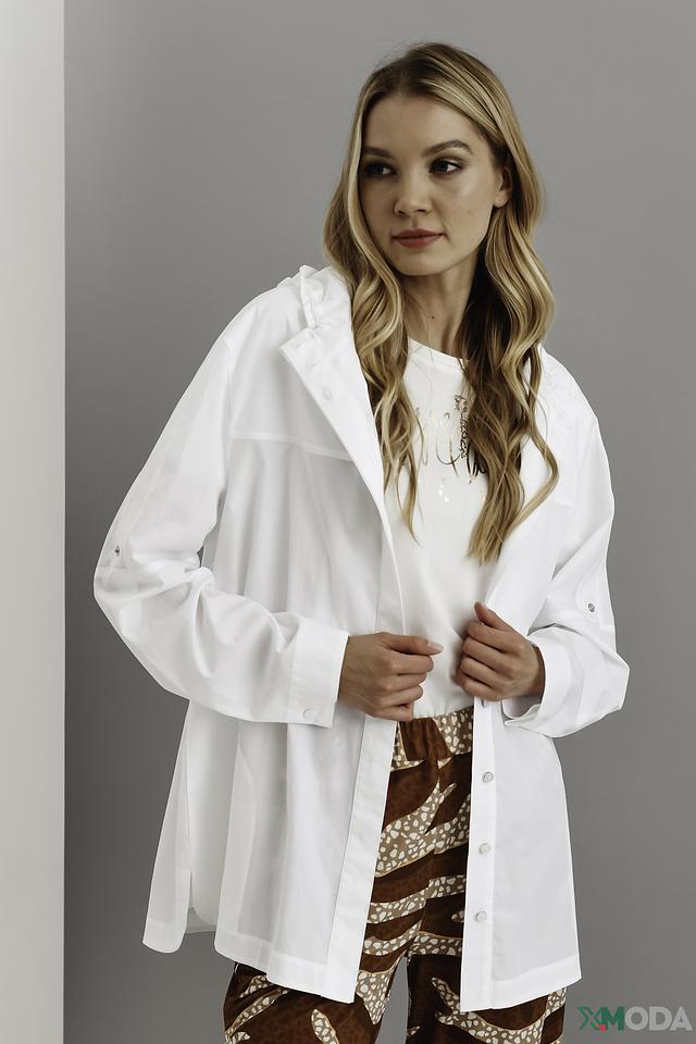 Рубашка Marc Cain с капюшоном белая