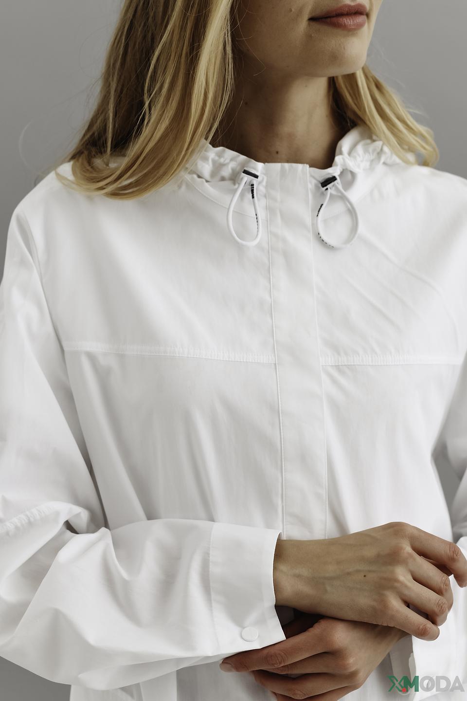 Рубашка Marc Cain с капюшоном белая
