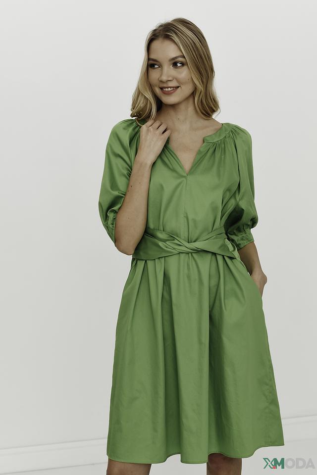 Платье Marc Cain зелёное с поясом