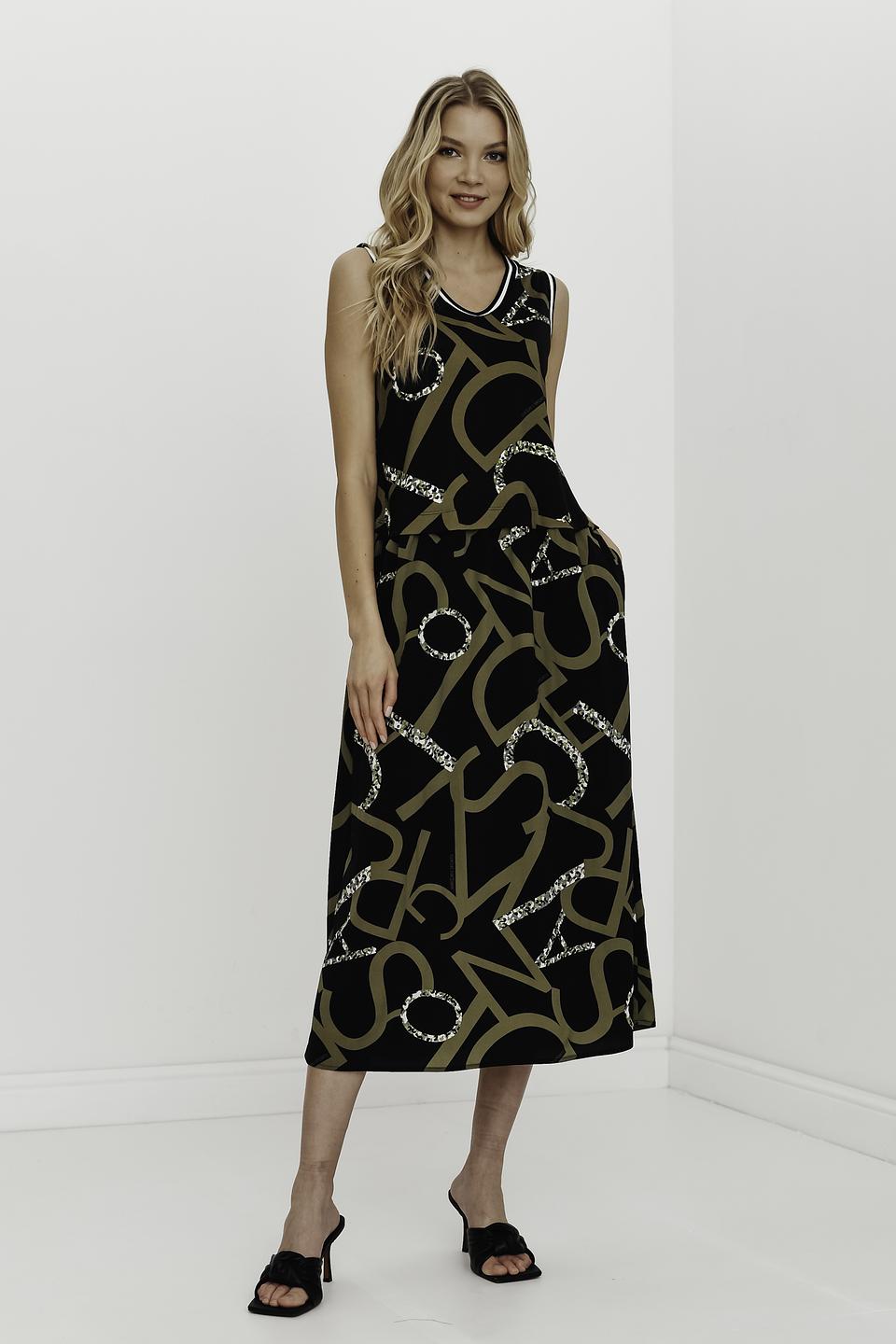 Платье Marc Cain Sports с принтом чёрное