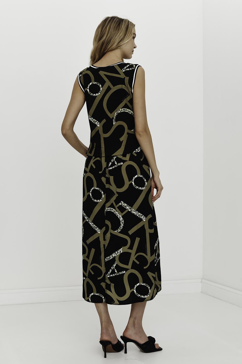 Платье Marc Cain Sports с принтом чёрное