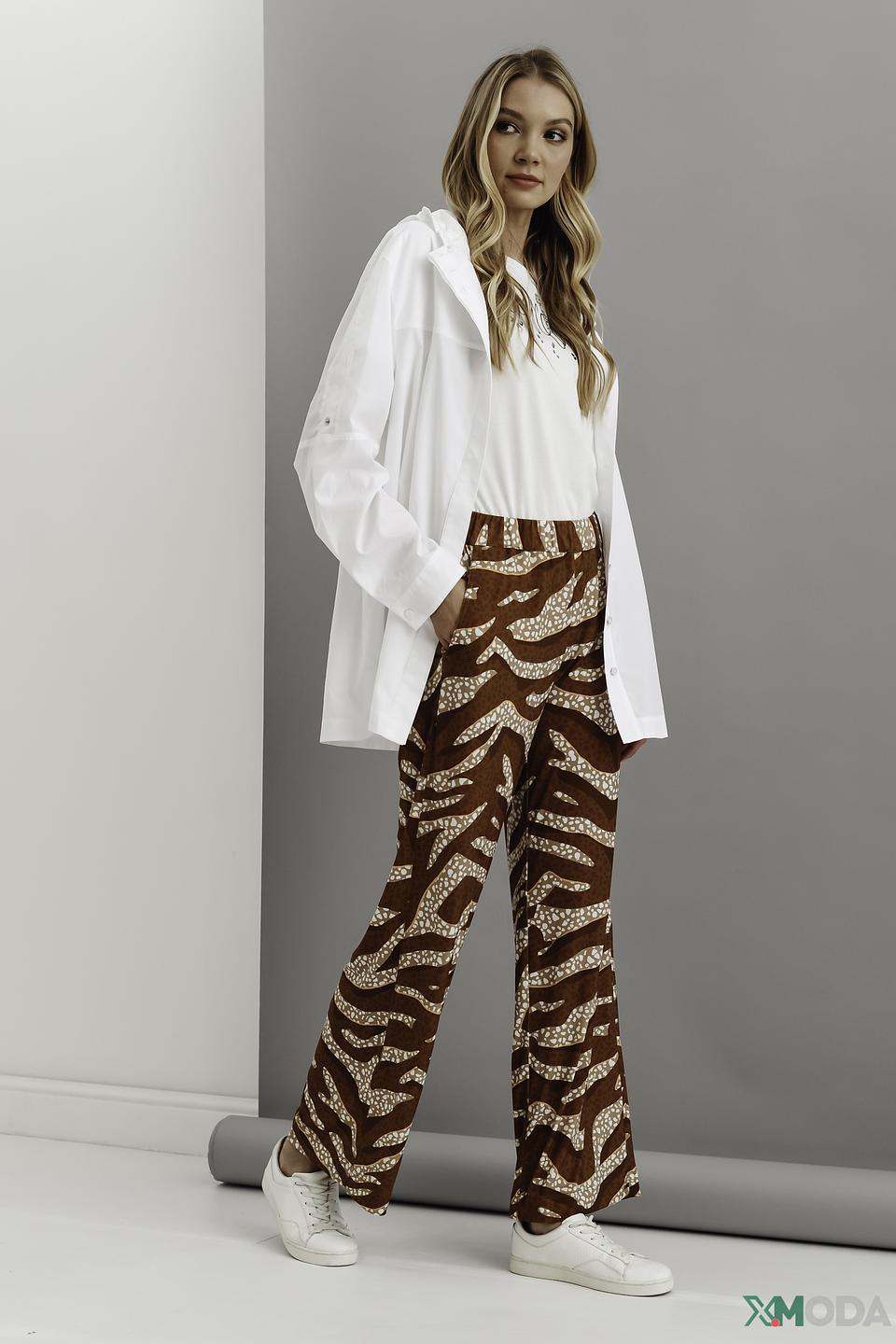 Брюки Marc Cain принт зебра коричневый