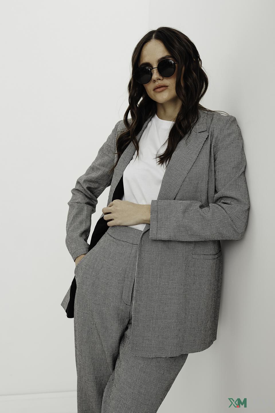 Жакет i Blues в клетку с поясом