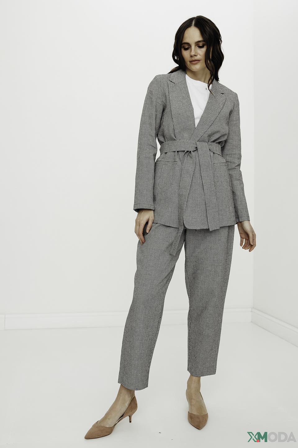 Жакет i Blues в клетку с поясом