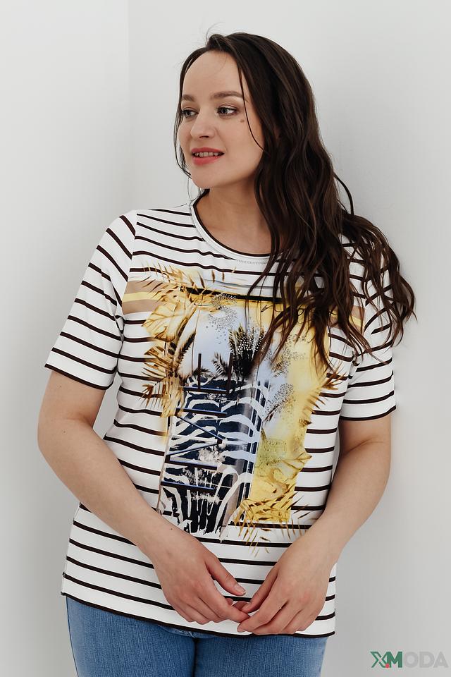 Футболка Rabe collection в полоску с принтом