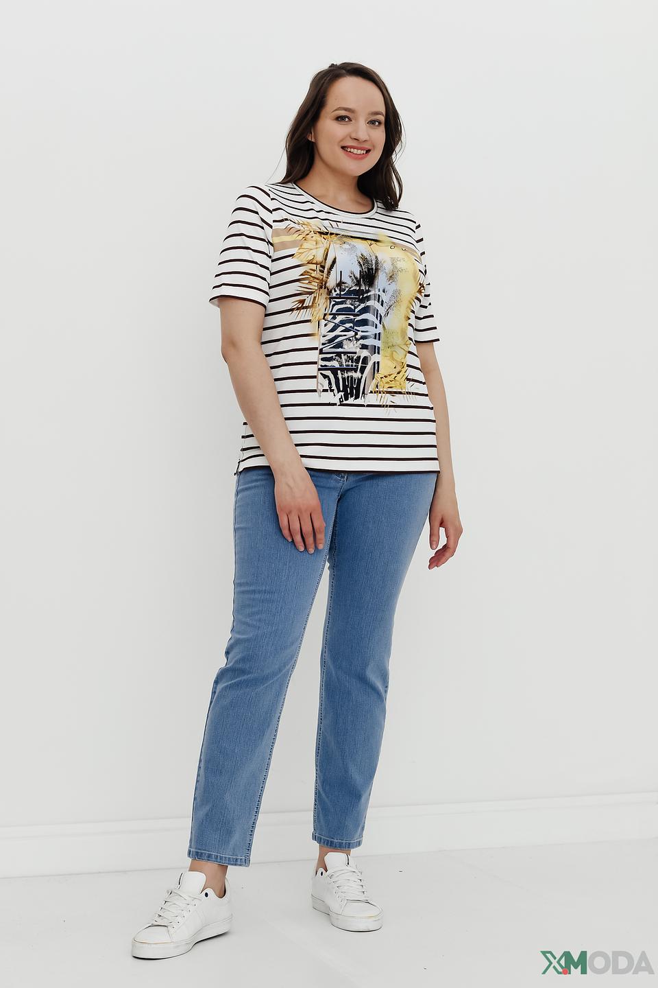 Футболка Rabe collection в полоску с принтом