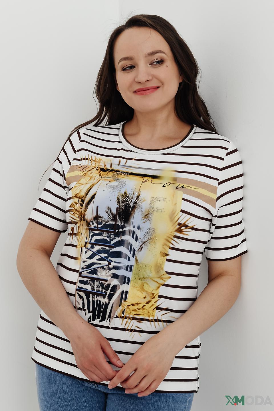 Футболка Rabe collection в полоску с принтом