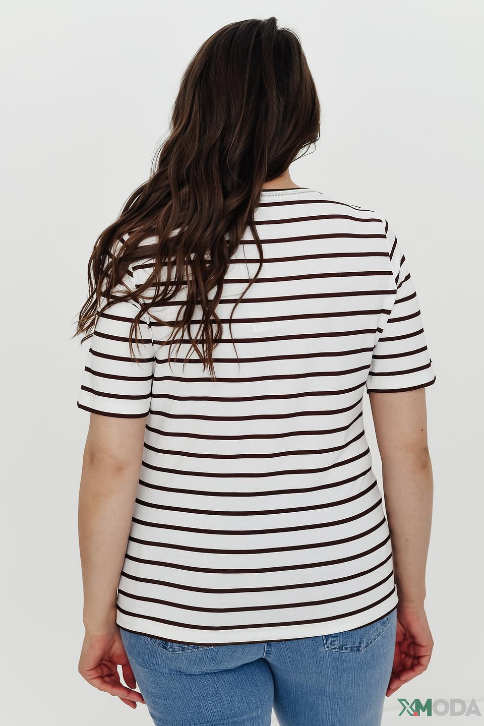 Футболка Rabe collection в полоску с принтом