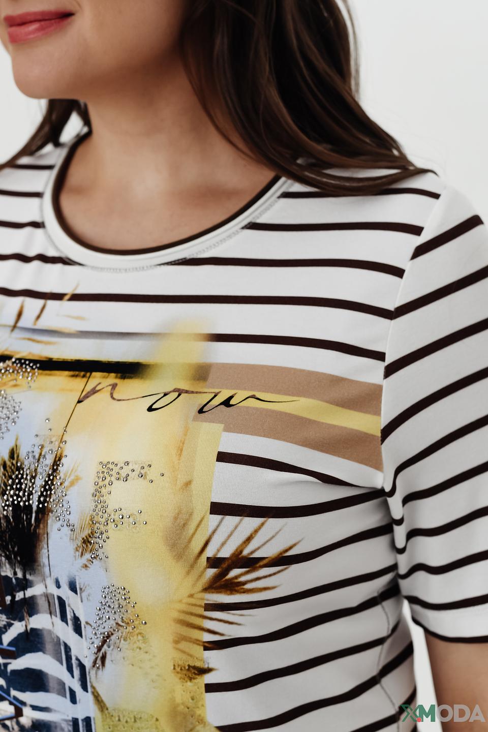 Футболка Rabe collection в полоску с принтом