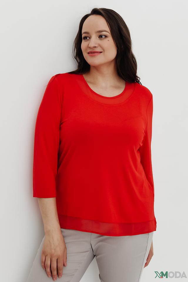 Блуза Lebek с драпировкой красная
