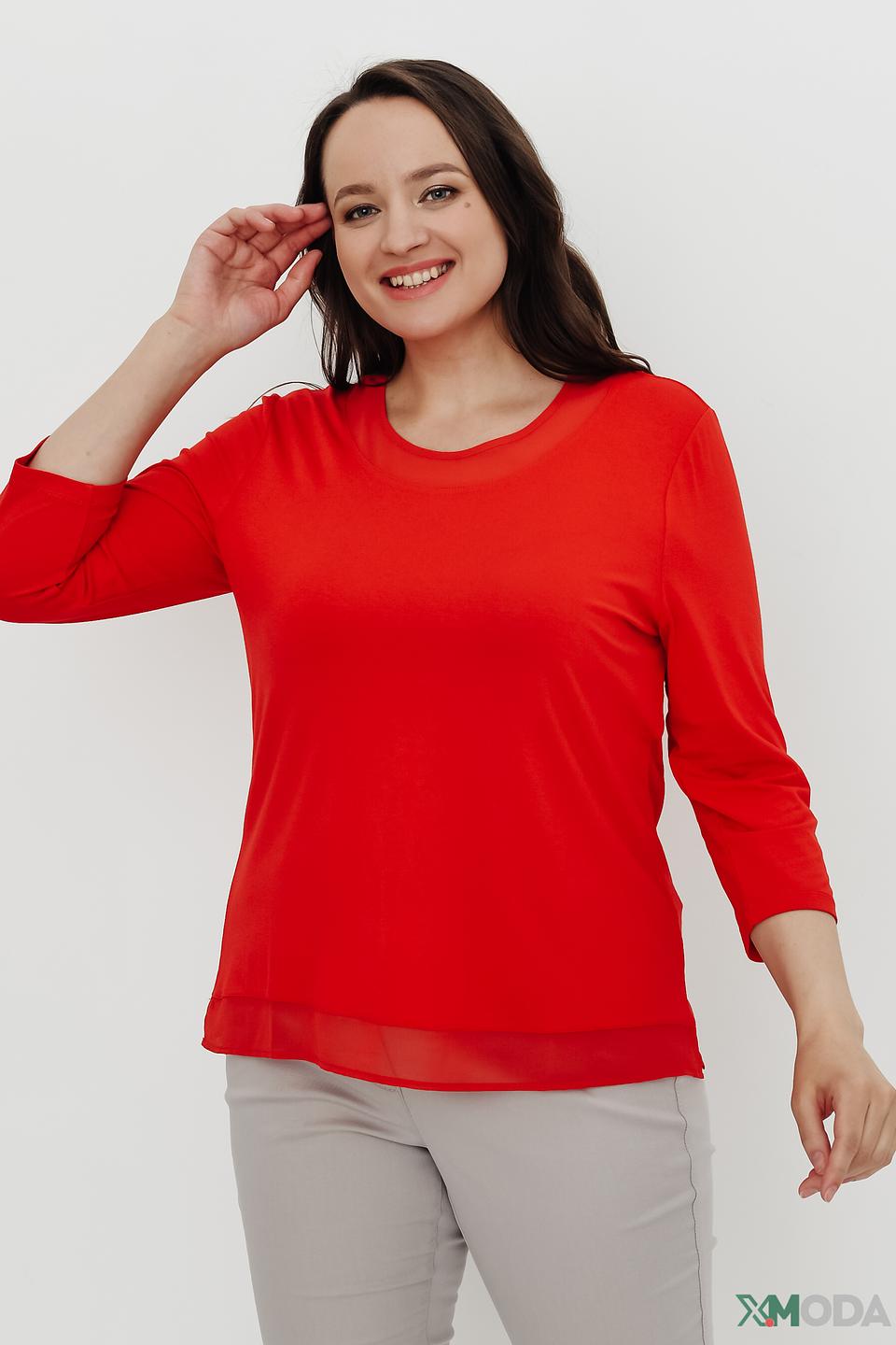 Блуза Lebek с драпировкой красная