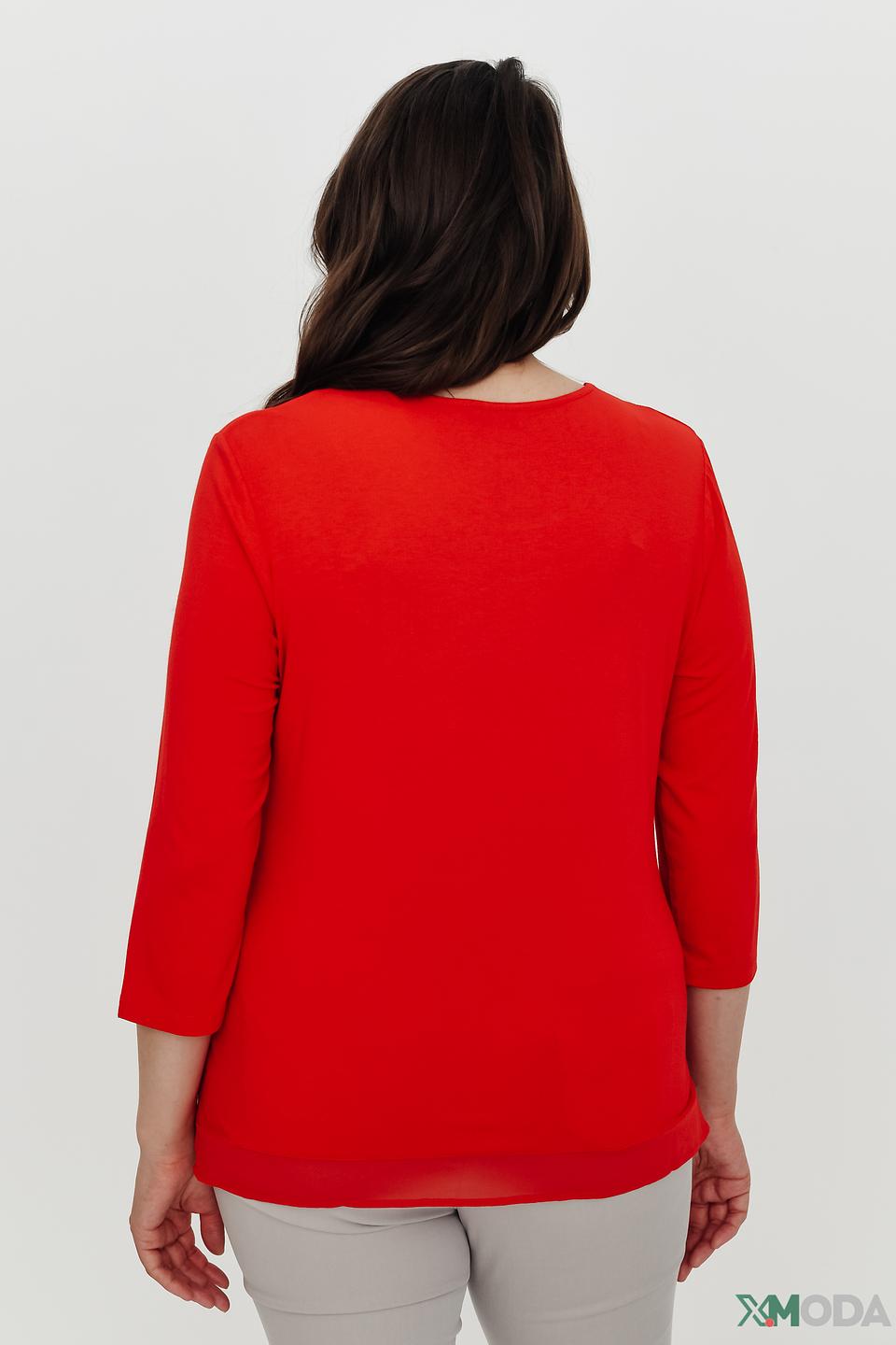 Блуза Lebek с драпировкой красная