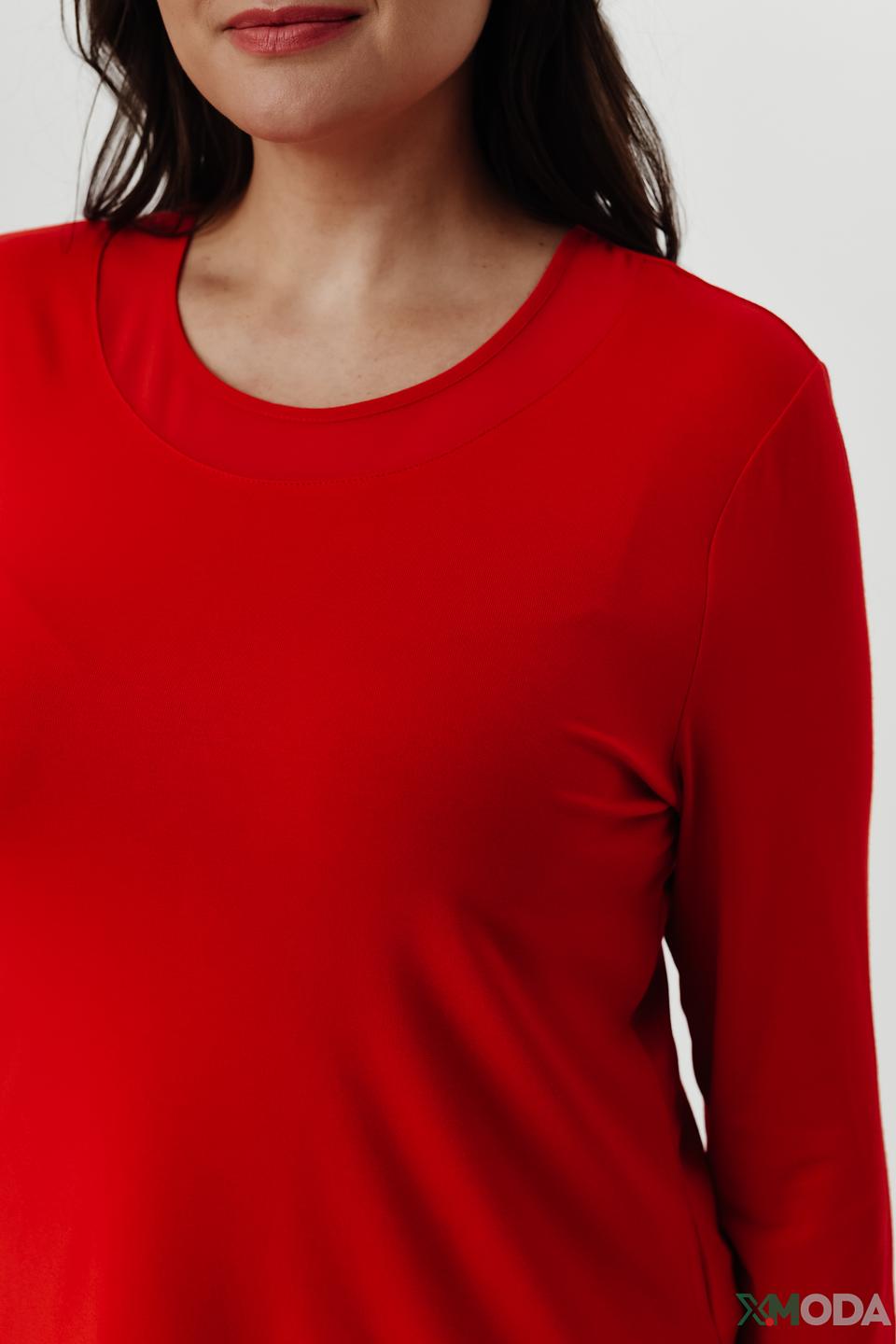 Блуза Lebek с драпировкой красная