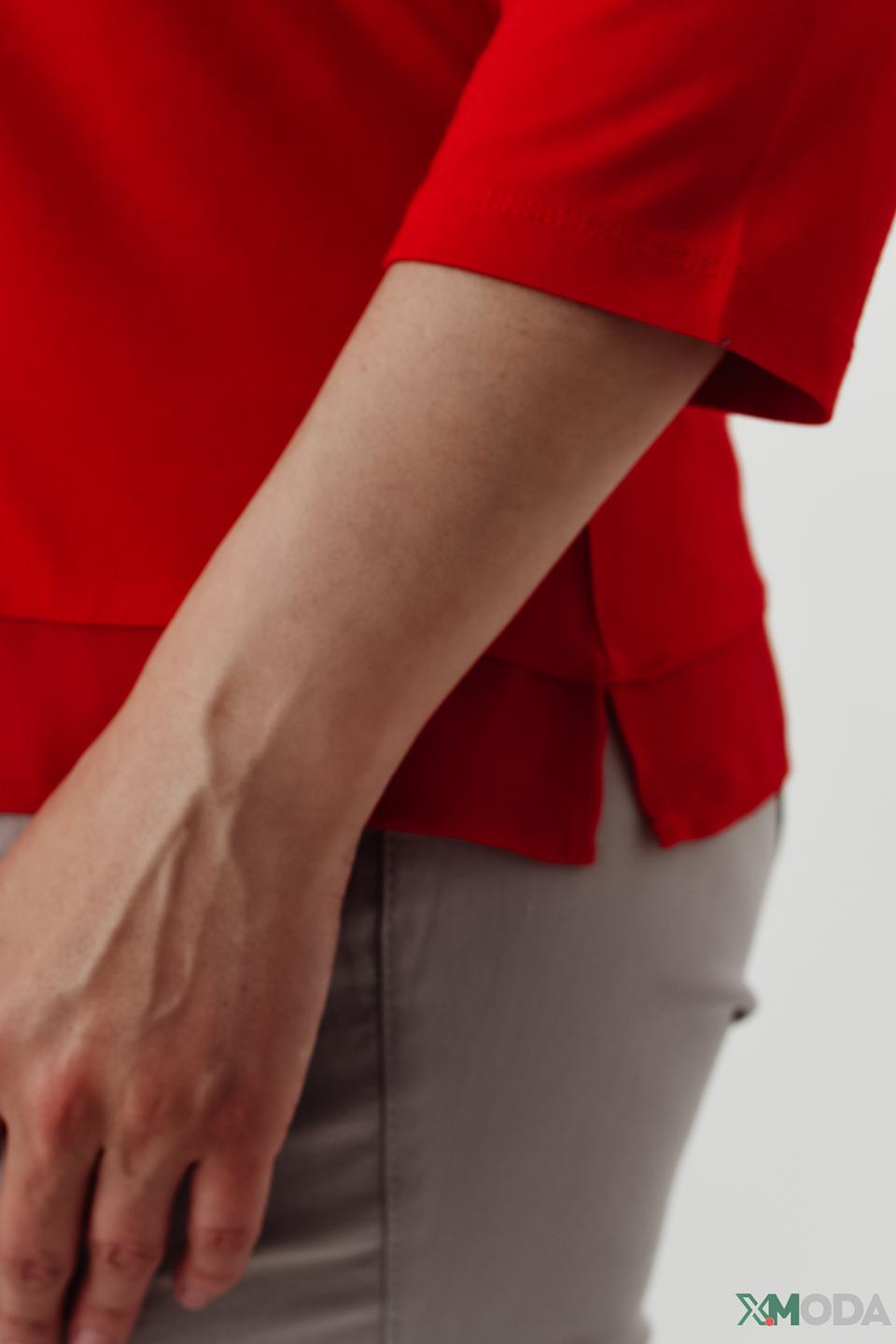 Блуза Lebek с драпировкой красная