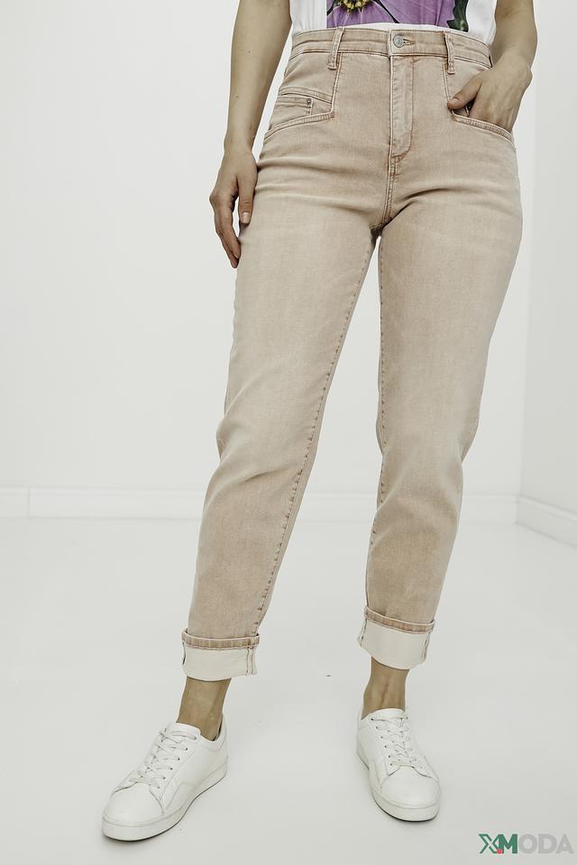 Брюки MAC слим-фит пудровый