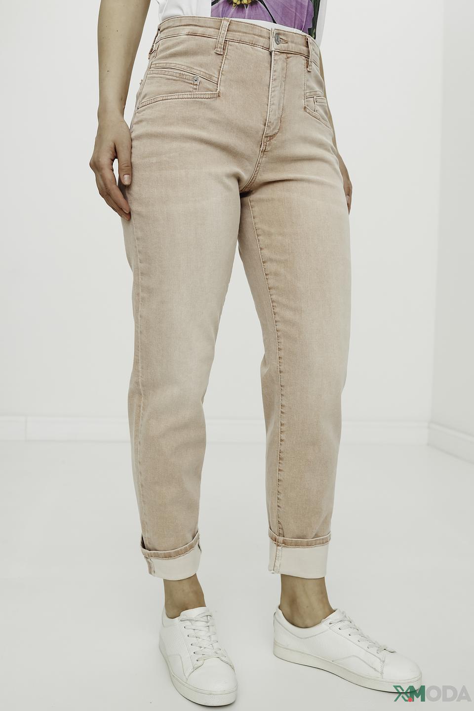 Брюки MAC слим-фит пудровый