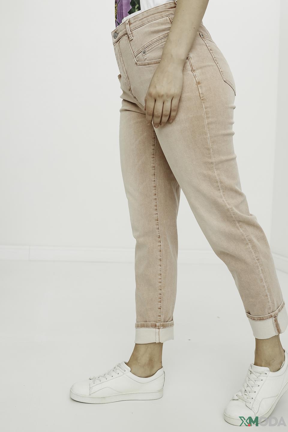 Брюки MAC слим-фит пудровый