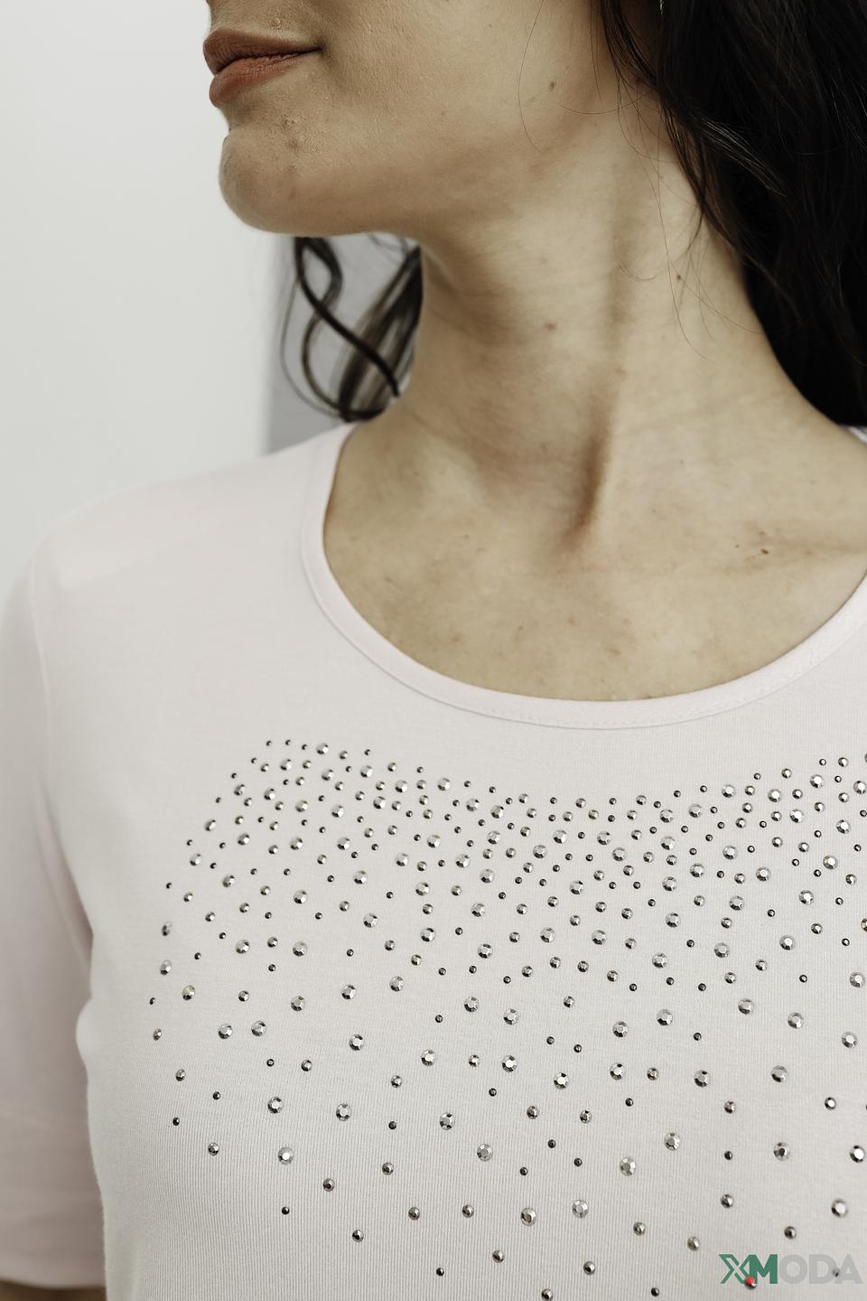 Футболка Eugen Klein с камнями пудрово-розовый