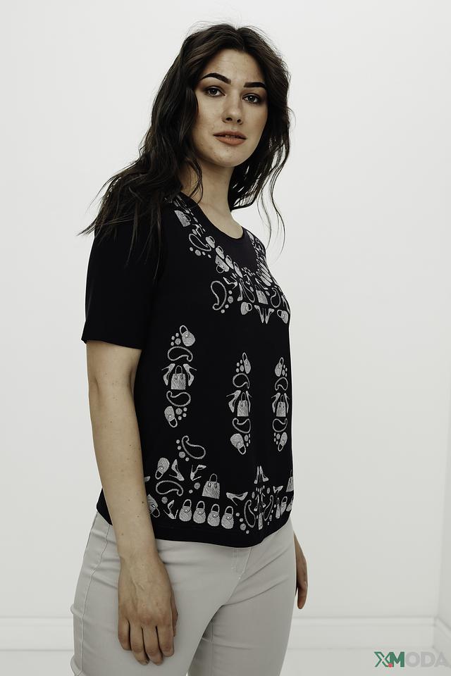 Футболка Eugen Klein с принтом чёрная