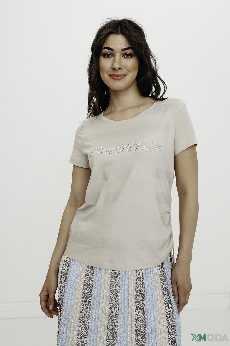 Футболка Eugen Klein с вышивкой бежевая