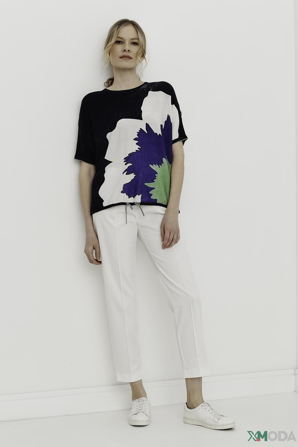 Пуловер Oui с цветочным принтом