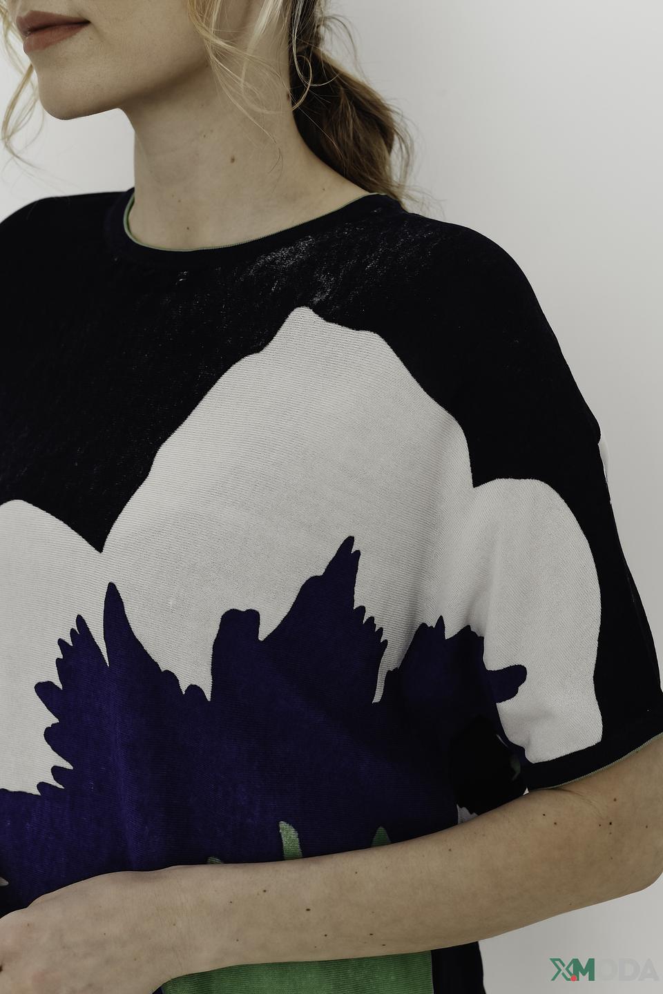 Пуловер Oui с цветочным принтом