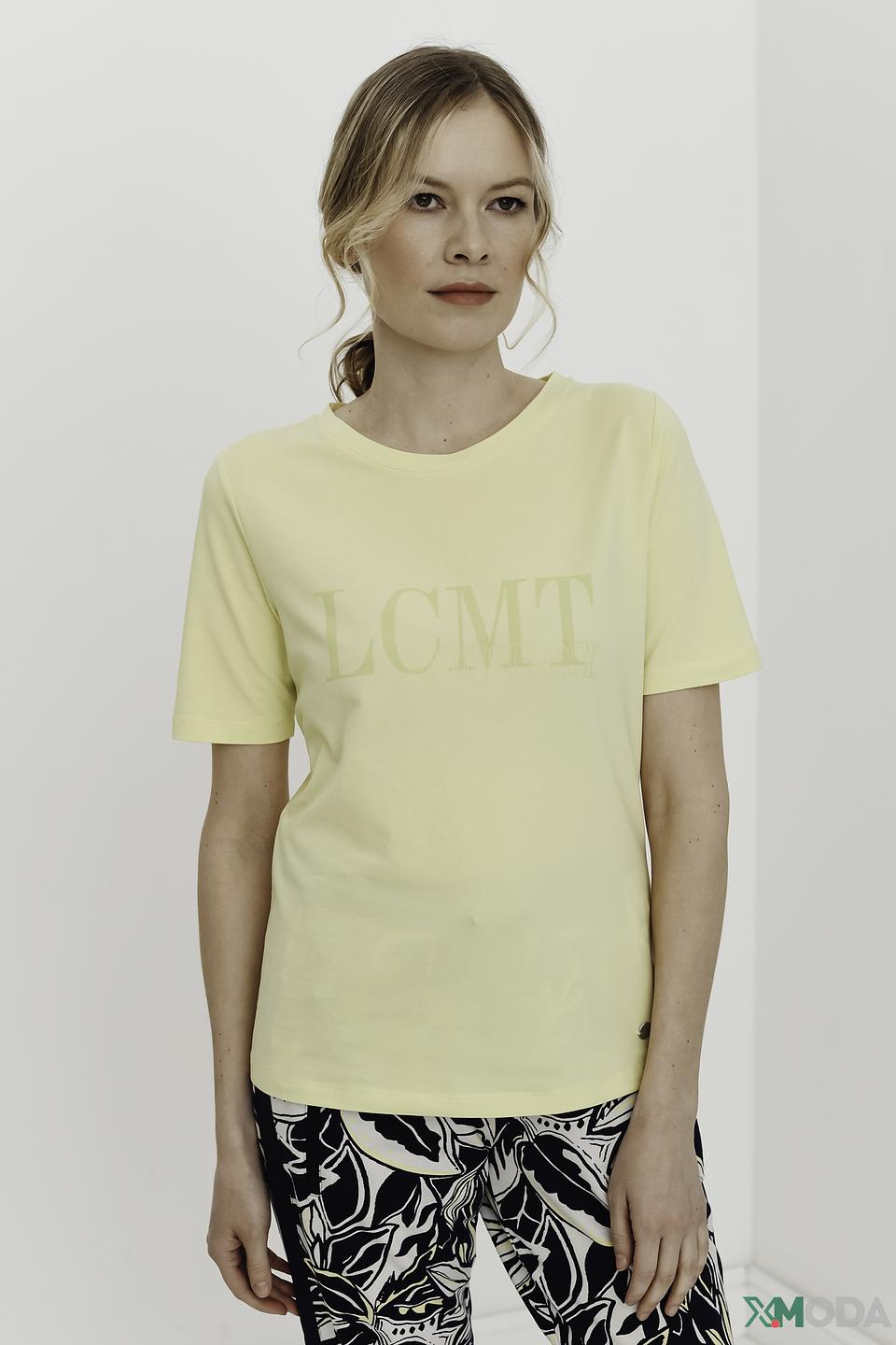 Футболка Lecomte с логотипом бледно-жёлтая