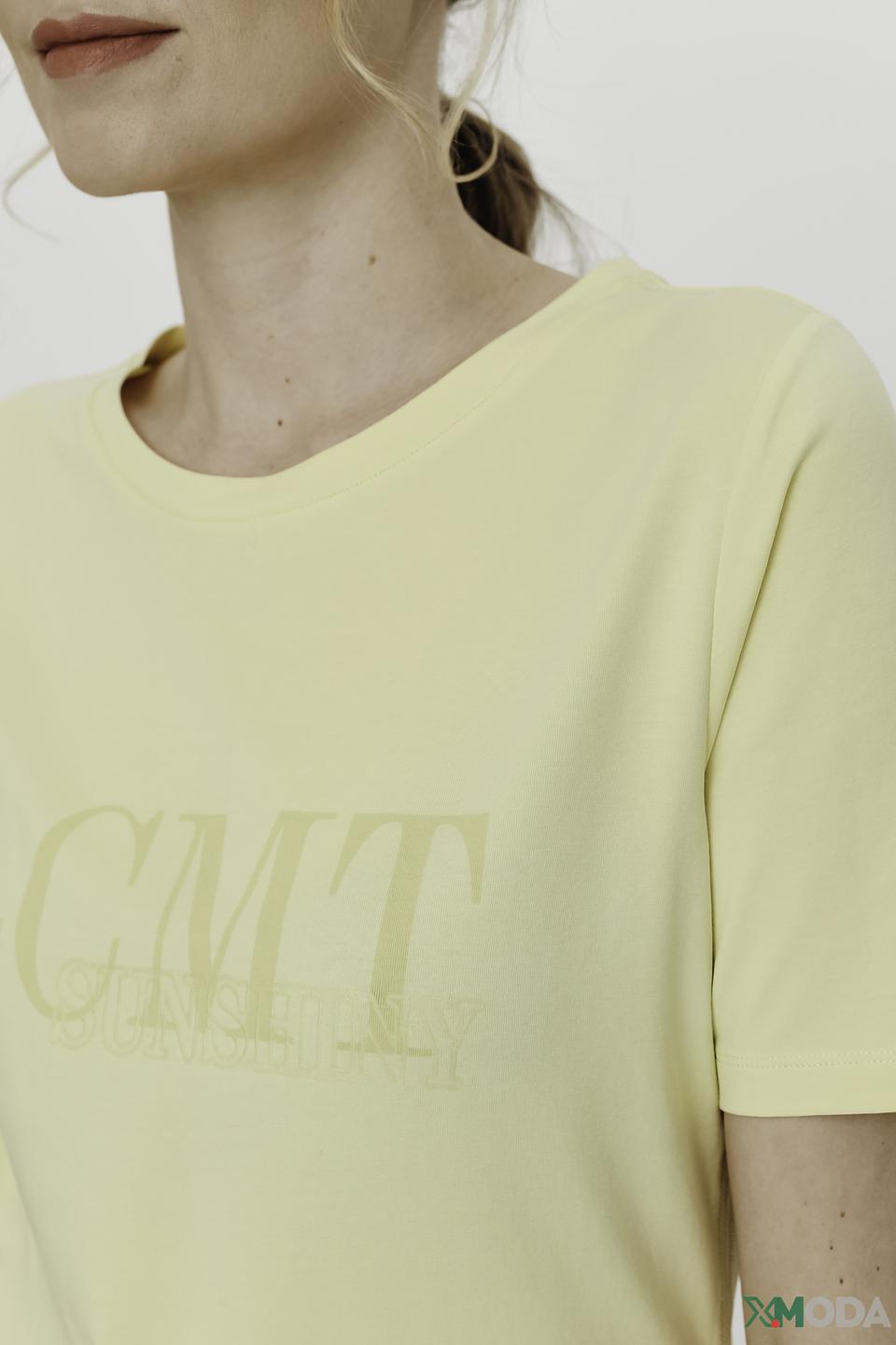 Футболка Lecomte с логотипом бледно-жёлтая