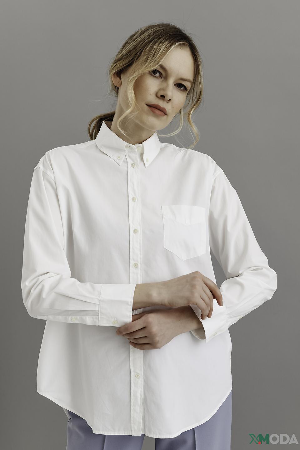 Рубашка Gant женская белая оверсайз