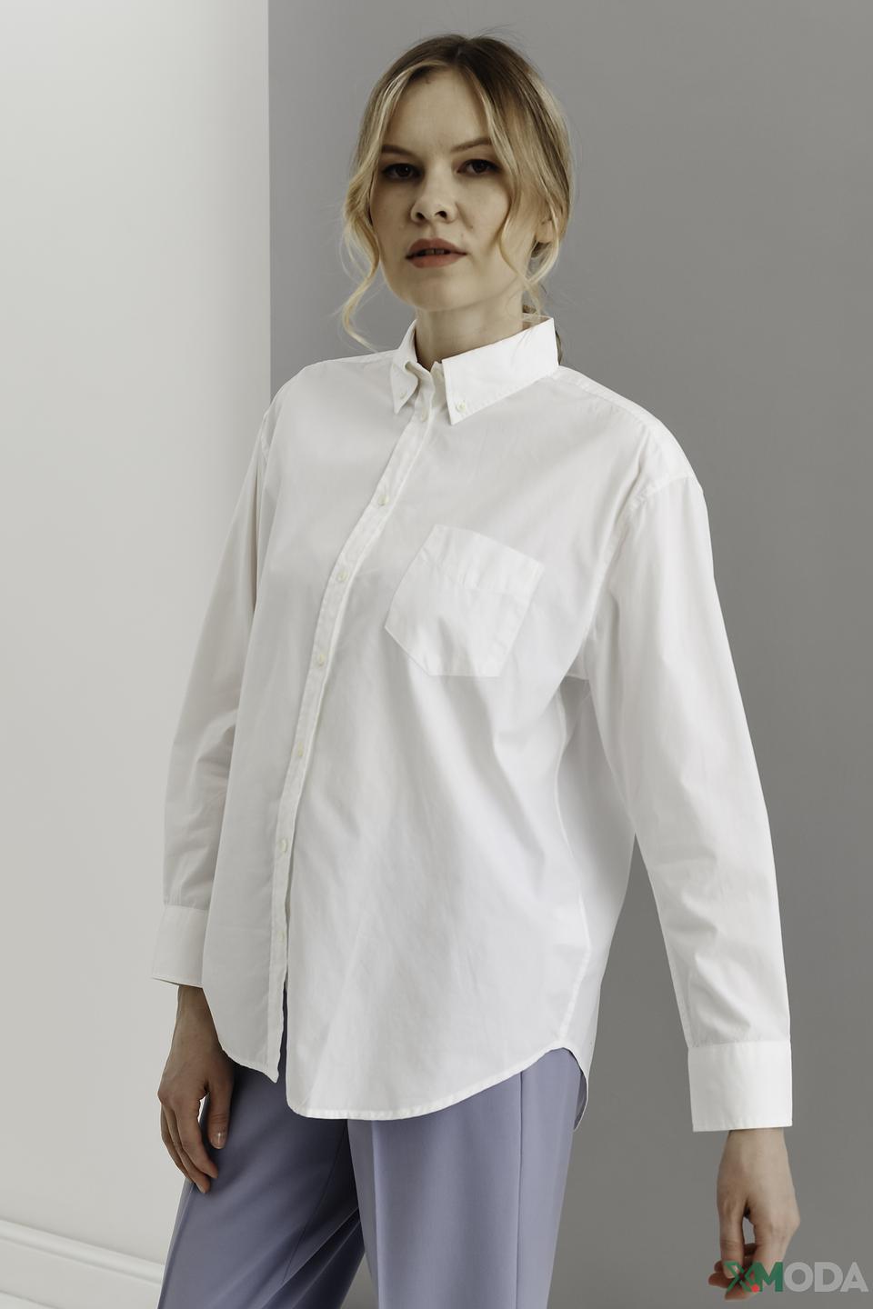 Рубашка Gant женская белая оверсайз