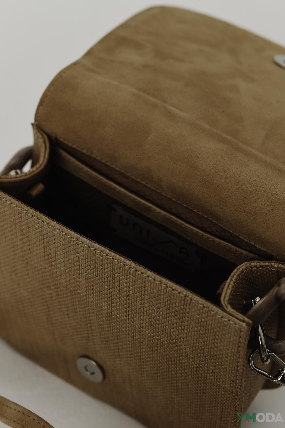 Сумка Unisa с цепью бежевая