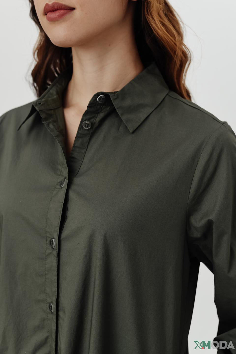 Платье рубашка QS оливковое