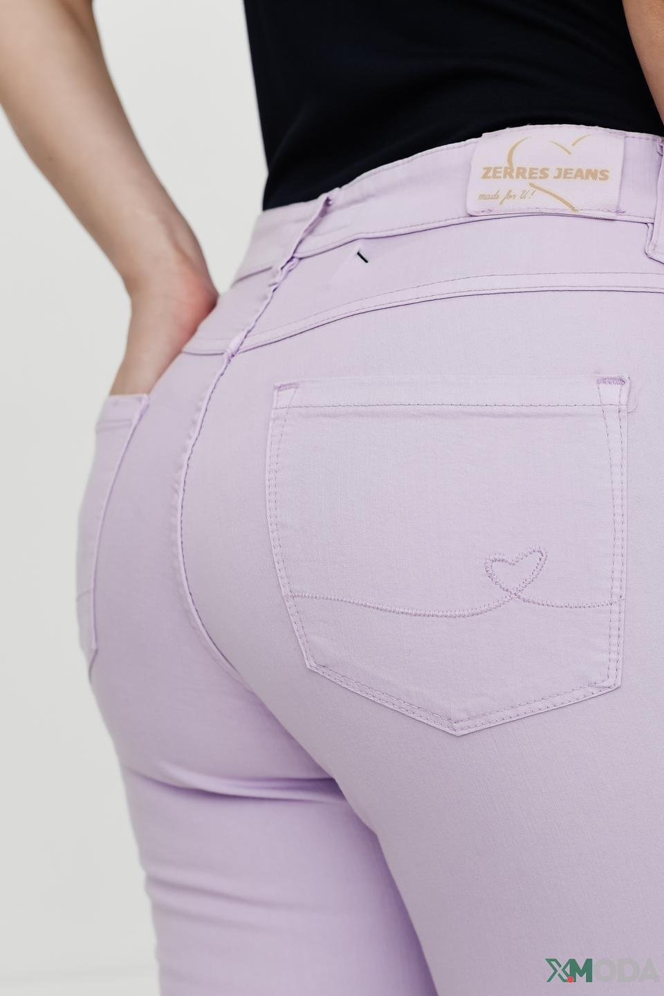 Джинсы Zerres лавандовые с манжетами