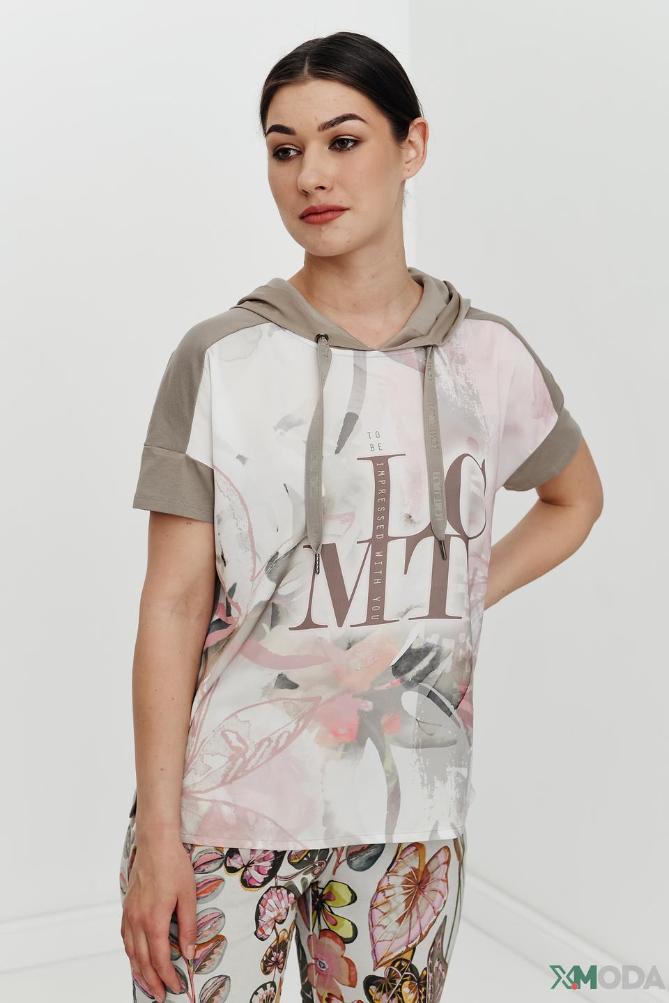 Пуловер Lecomte с принтом и капюшоном