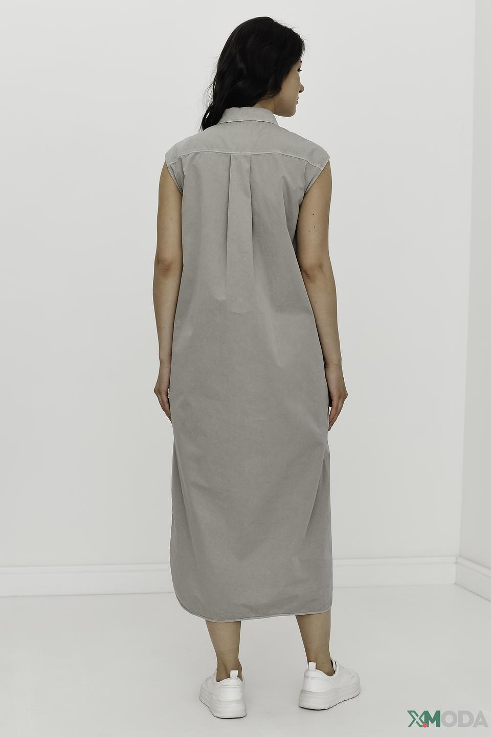 Платье Marc O'Polo бежевое, прямое, с пуговицами и карманами