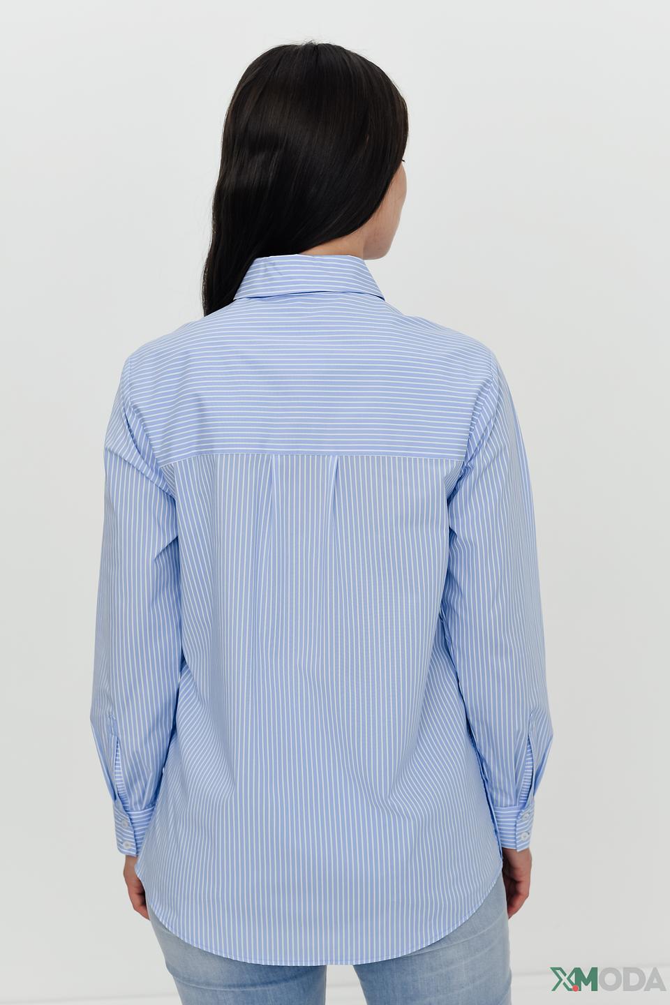 Рубашка Bianca в полоску голубую