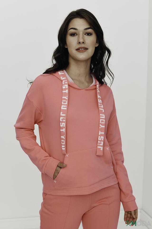 Толстовка You Just White розовая