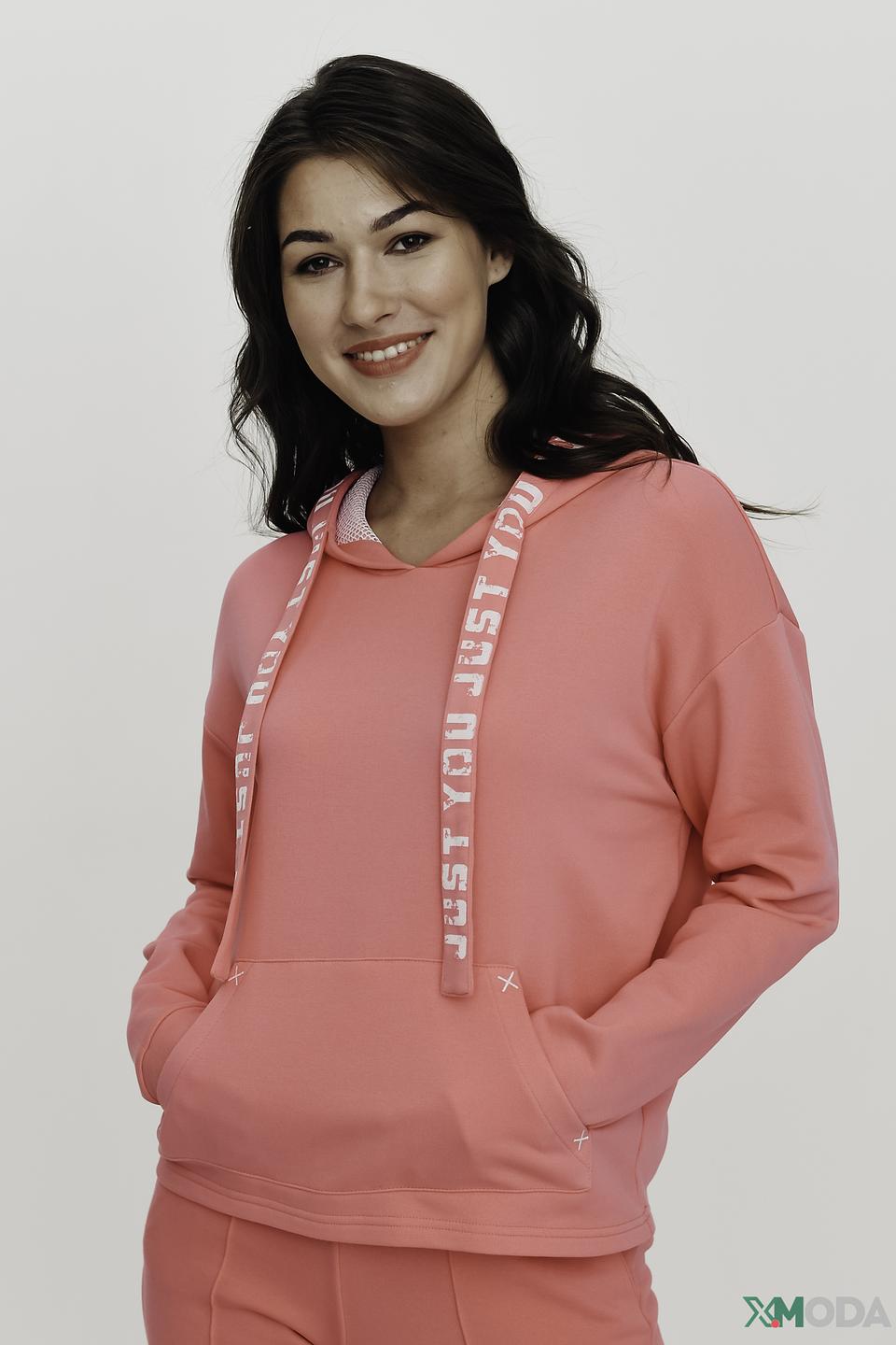 Толстовка You Just White розовая