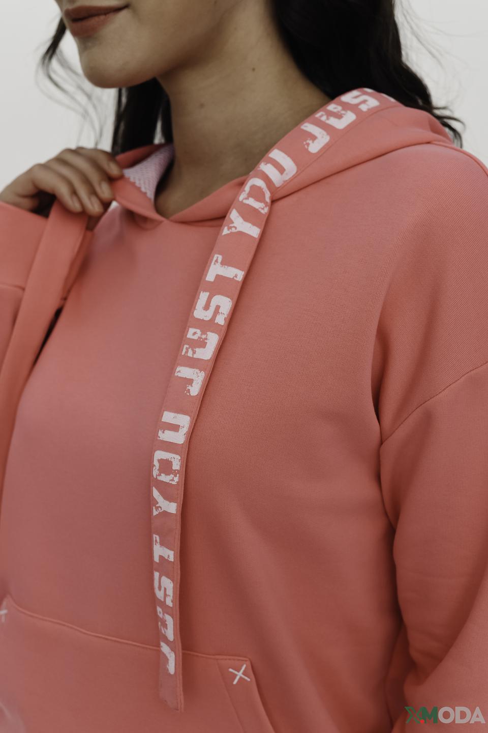 Толстовка You Just White розовая