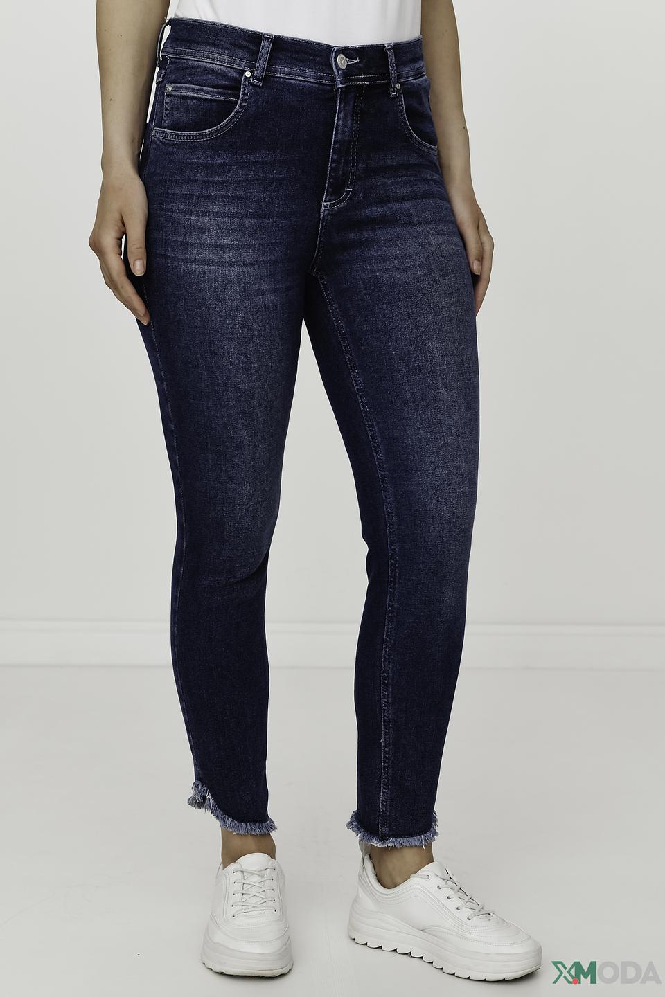 Джинсы Angels с бахромой темно-синие