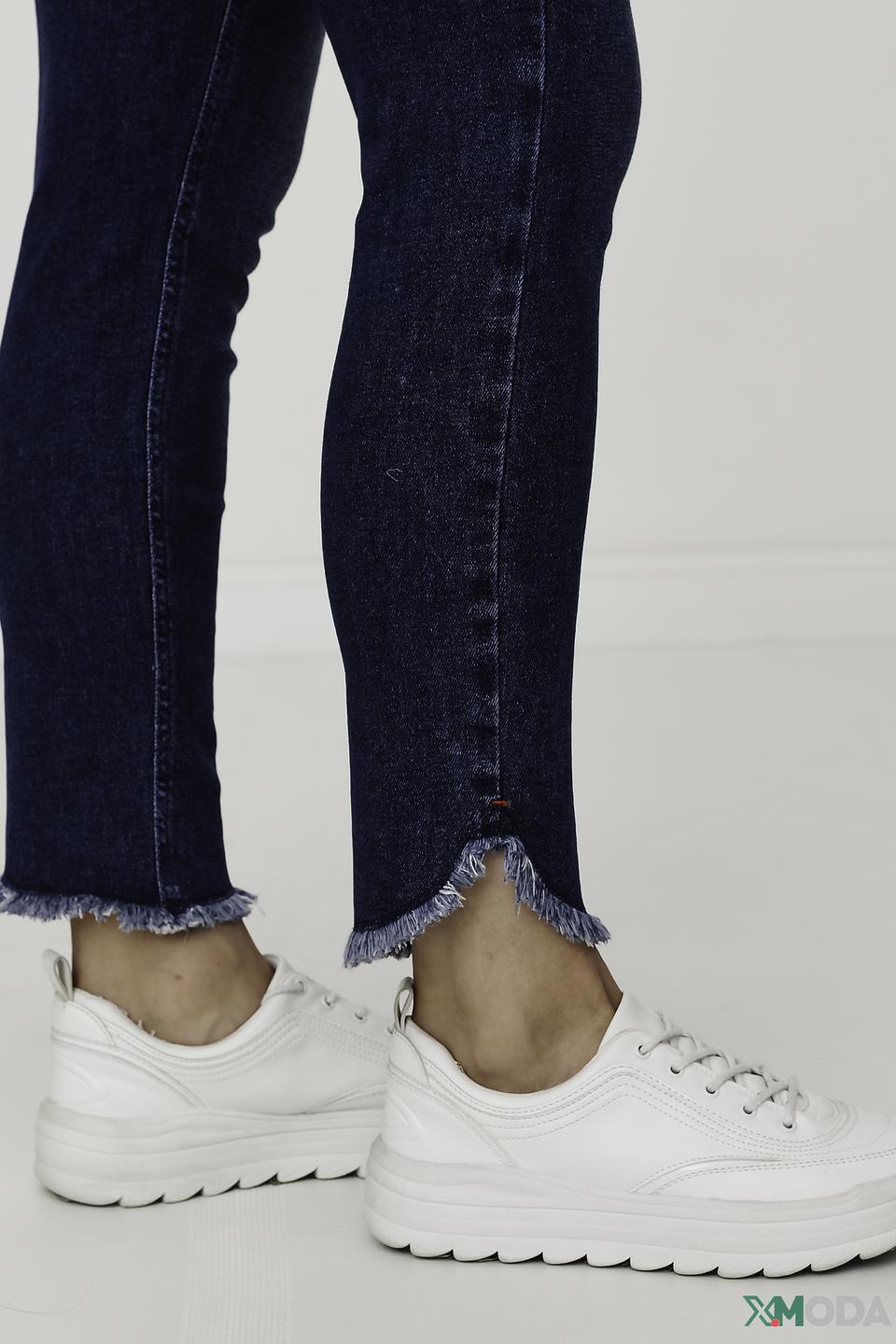 Джинсы Angels с бахромой темно-синие