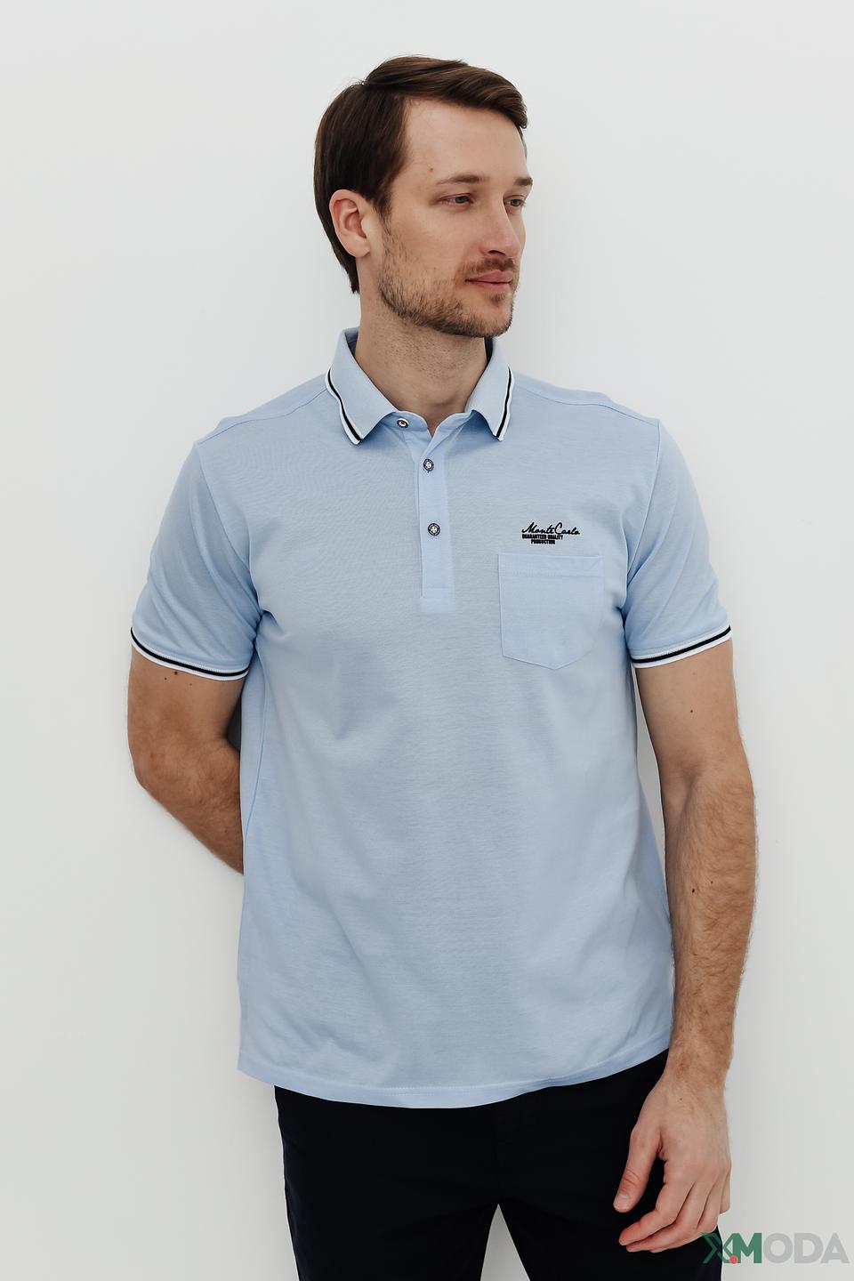 Поло Monte Carlo голубое с полоской