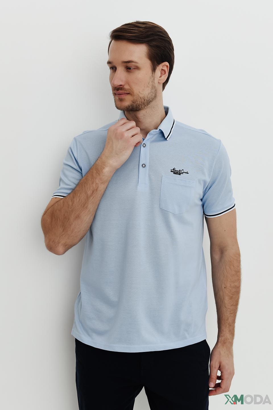 Поло Monte Carlo голубое с полоской