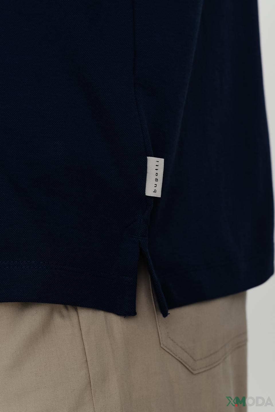 Поло Bugatti темно-синее с серым