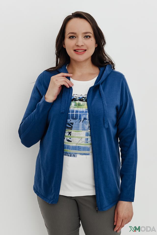 Жакет Lebek с капюшоном синий