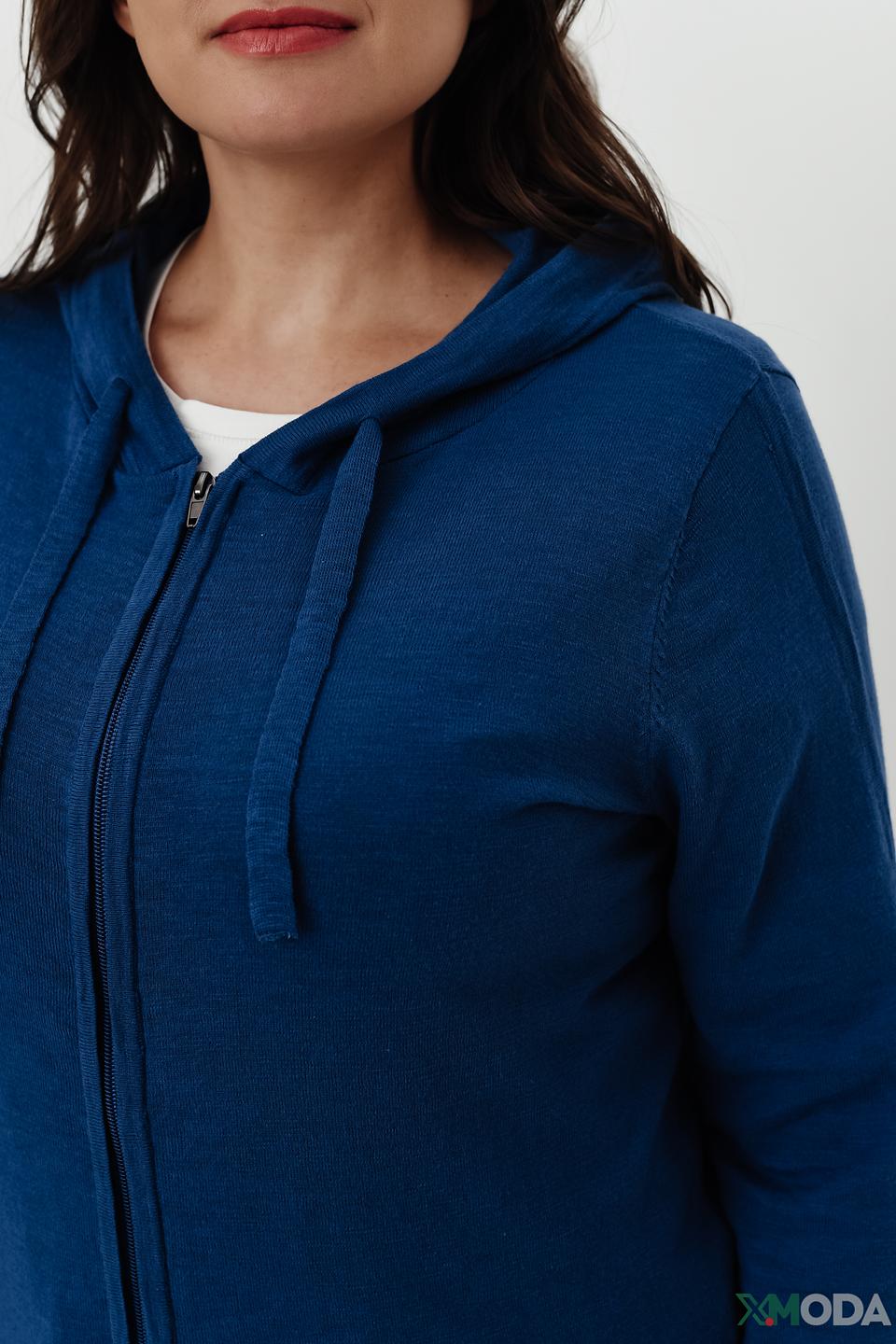 Жакет Lebek с капюшоном синий