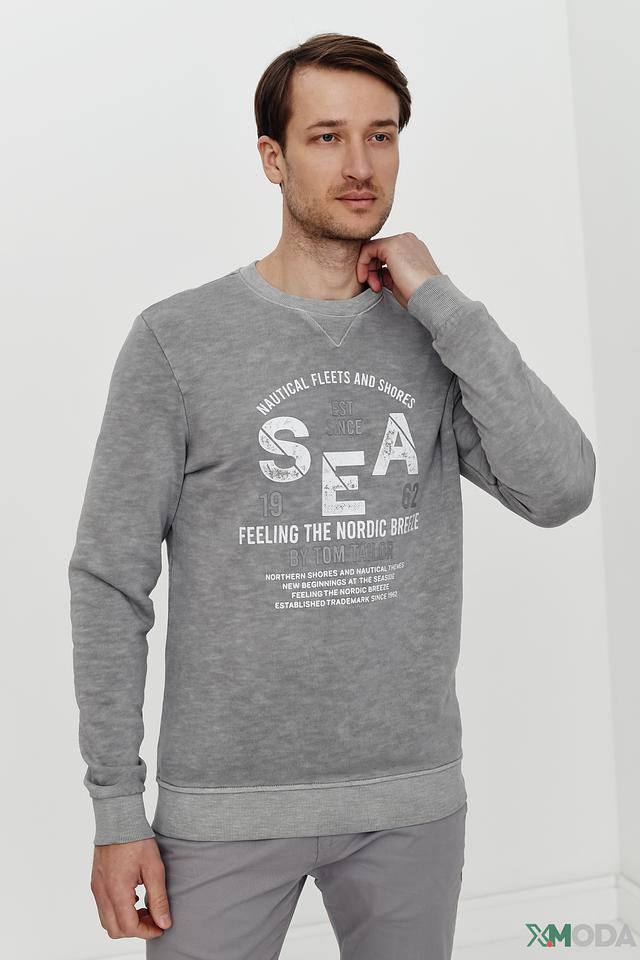 Джемпер Tom Tailor с принтом серый