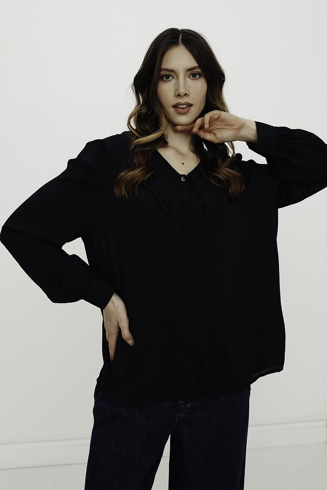 Блуза Mos Mosh чёрная с воланами